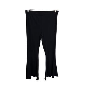 Aerie Pants Womens XXL Kick-It Ribbed High Waisted Super Flare Black